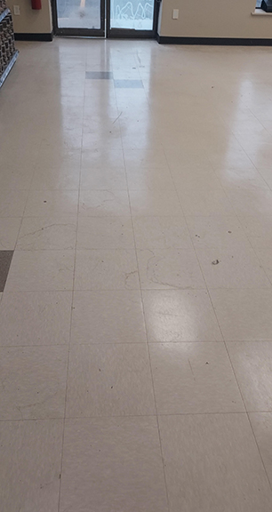 Retail Commercial VCT Floor Before Stripping