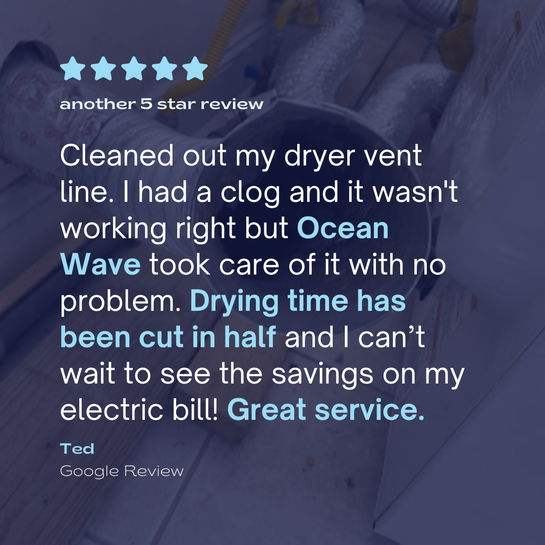 Dryer Vent Cleaning 5 Star Review left on Google Business Page